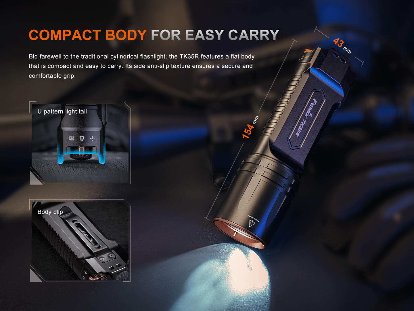 Fenix TK35R Rechargeable High-Performance Tactical Flashlight with UV Output Fenix Store