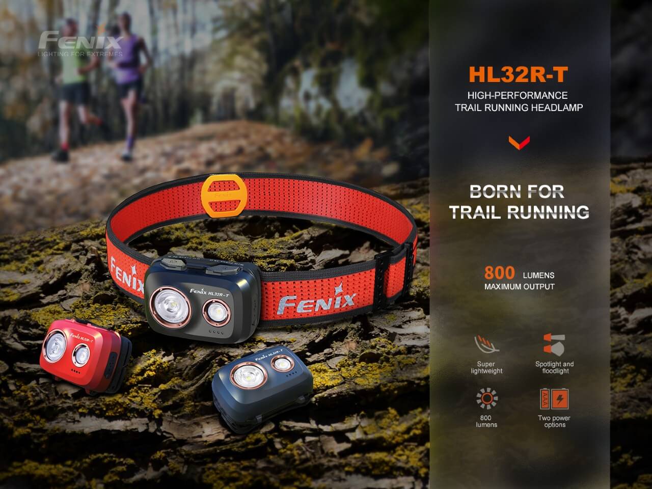 Fenix HL32R-T Trail Running LED Headlamp - 800 Lumens Fenix Store