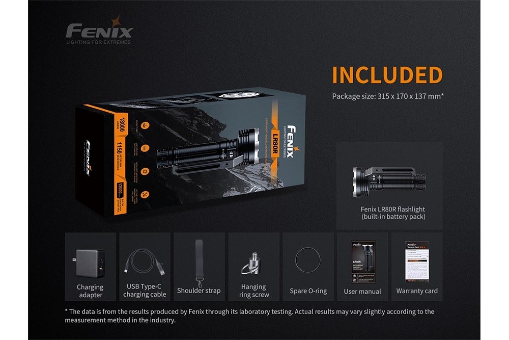 Fenix LR80R Rechargeable LED Searchlight - 18000 Lumens Fenix Store