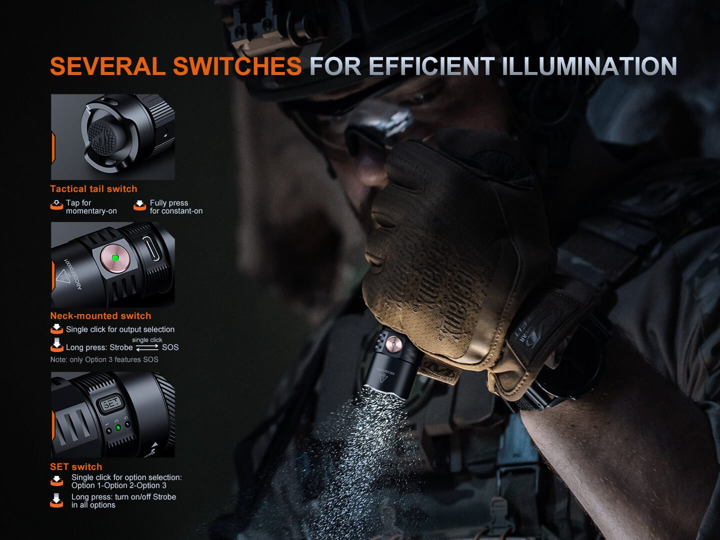 Fenix PD35R ACE Multi-mode Tactical Flashlight + FREE CL01 Mini Lantern Fenix Store