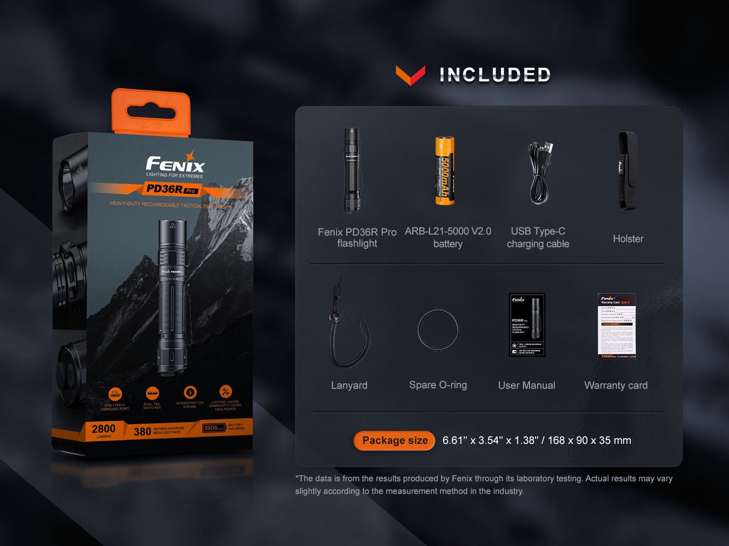 Fenix PD36R Pro 2800 Lumen Flashlight + FREE E03R V2 Keychain Light Fenix Store