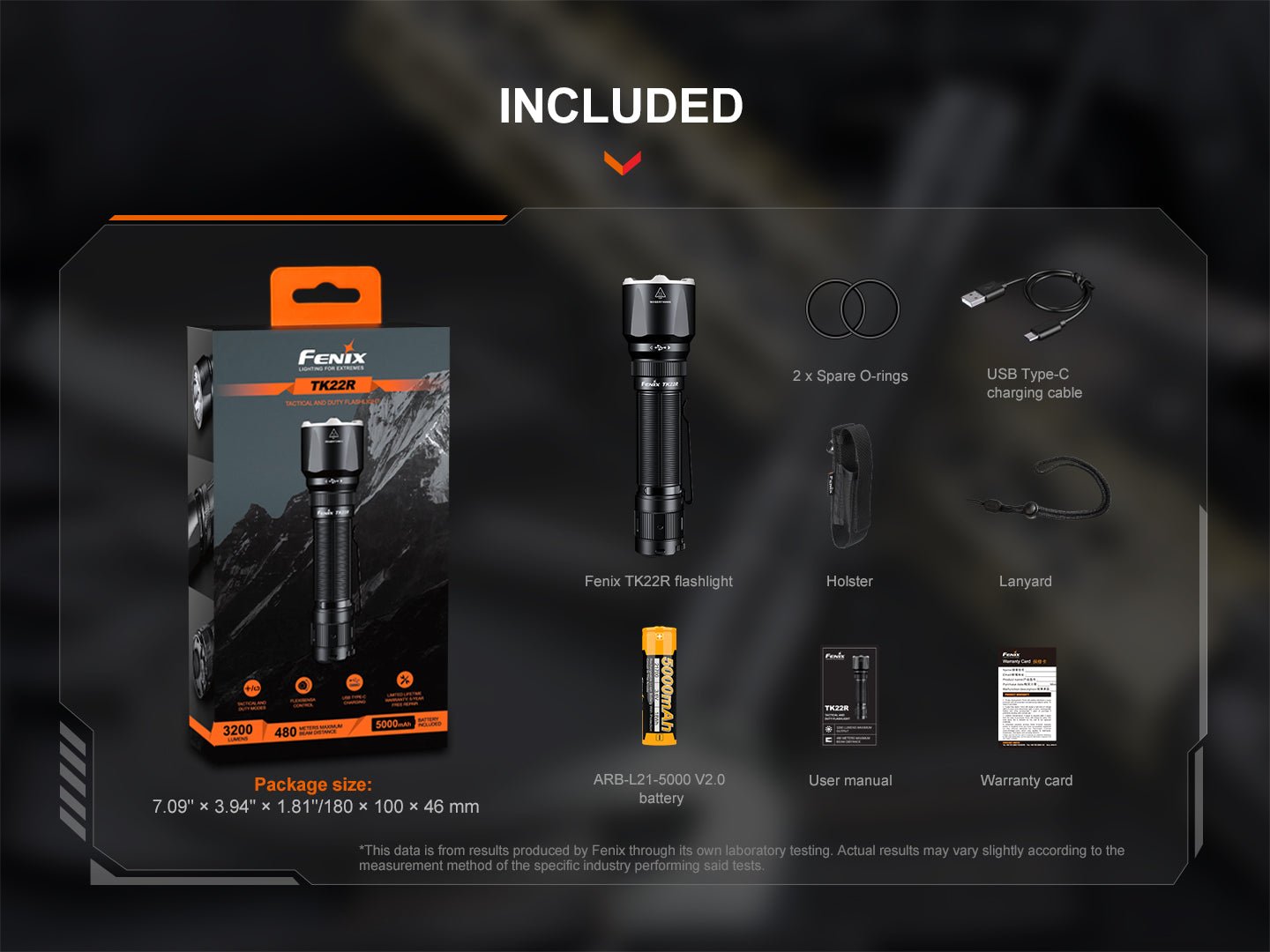 Fenix TK22R Rechargeable Tactical & Duty Flashlight Fenix Store