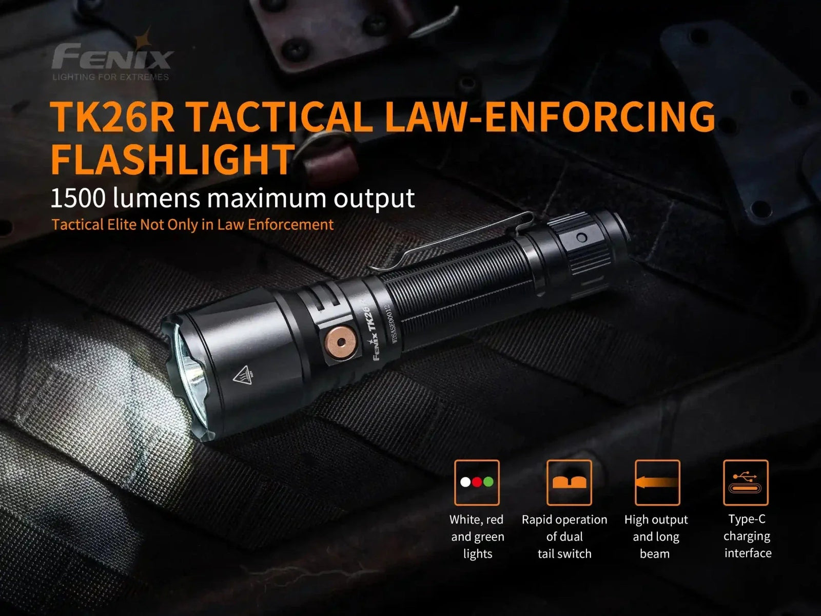 Fenix TK26R Tactical LED Flashlight - 1500 Lumens Fenix Store