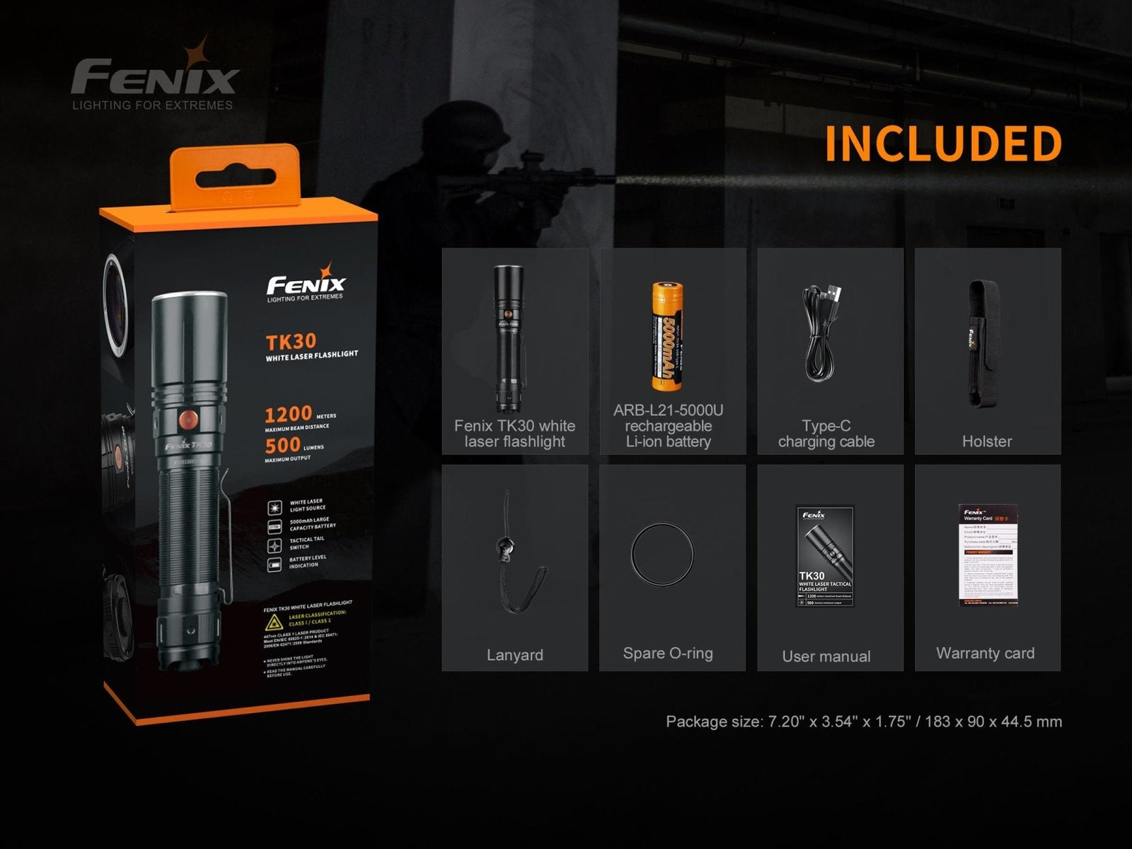 Fenix TK30 White Laser LED Flashlight Fenix Store