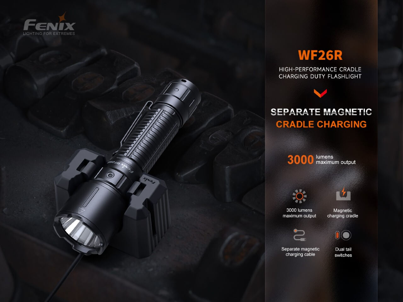 Fenix WF26R Cradle Charging LED Work Flashlight Fenix Store