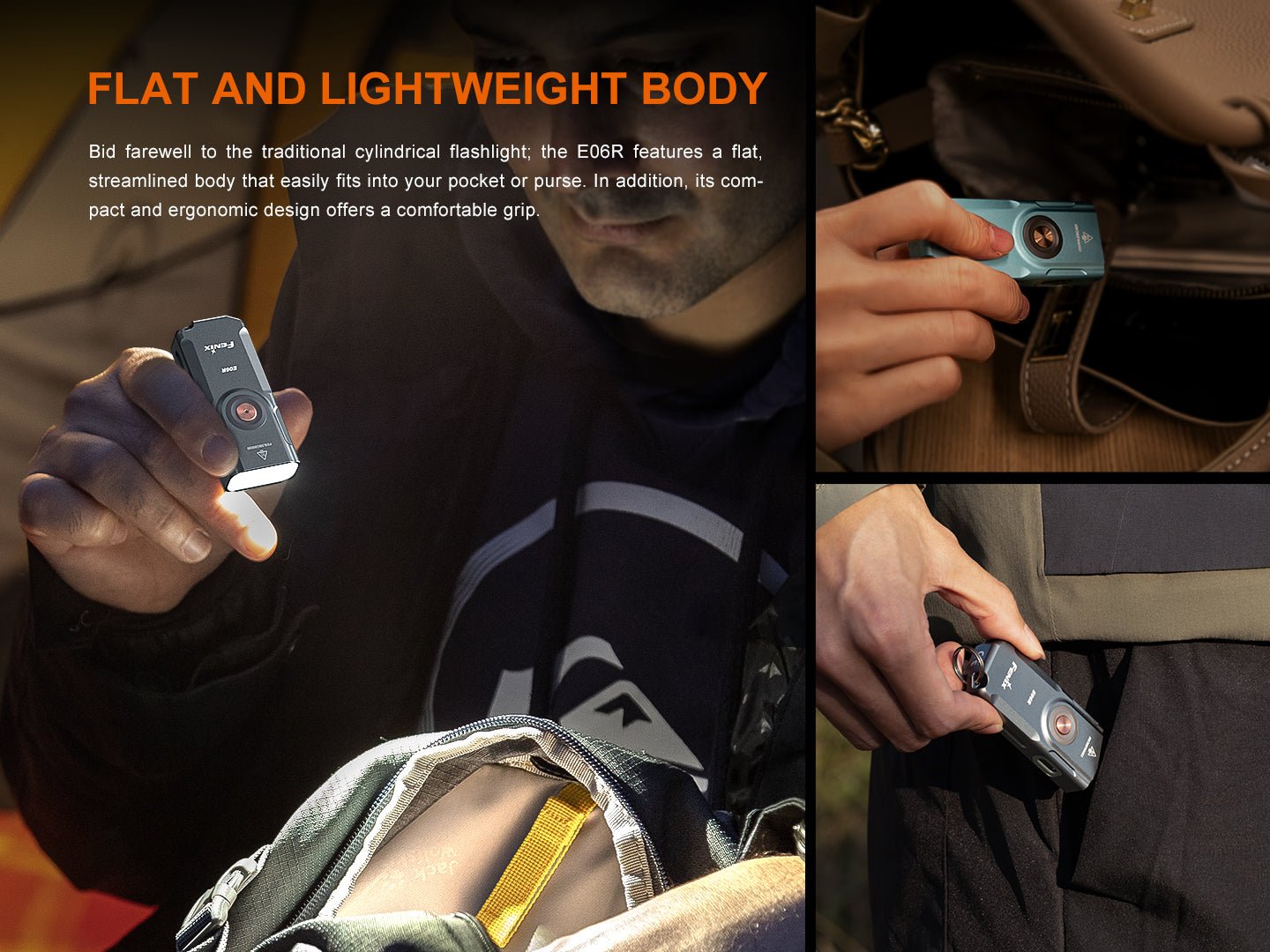 Fenix E06R Keychain Light with White, UV, and Red Laser Lights Fenix Store