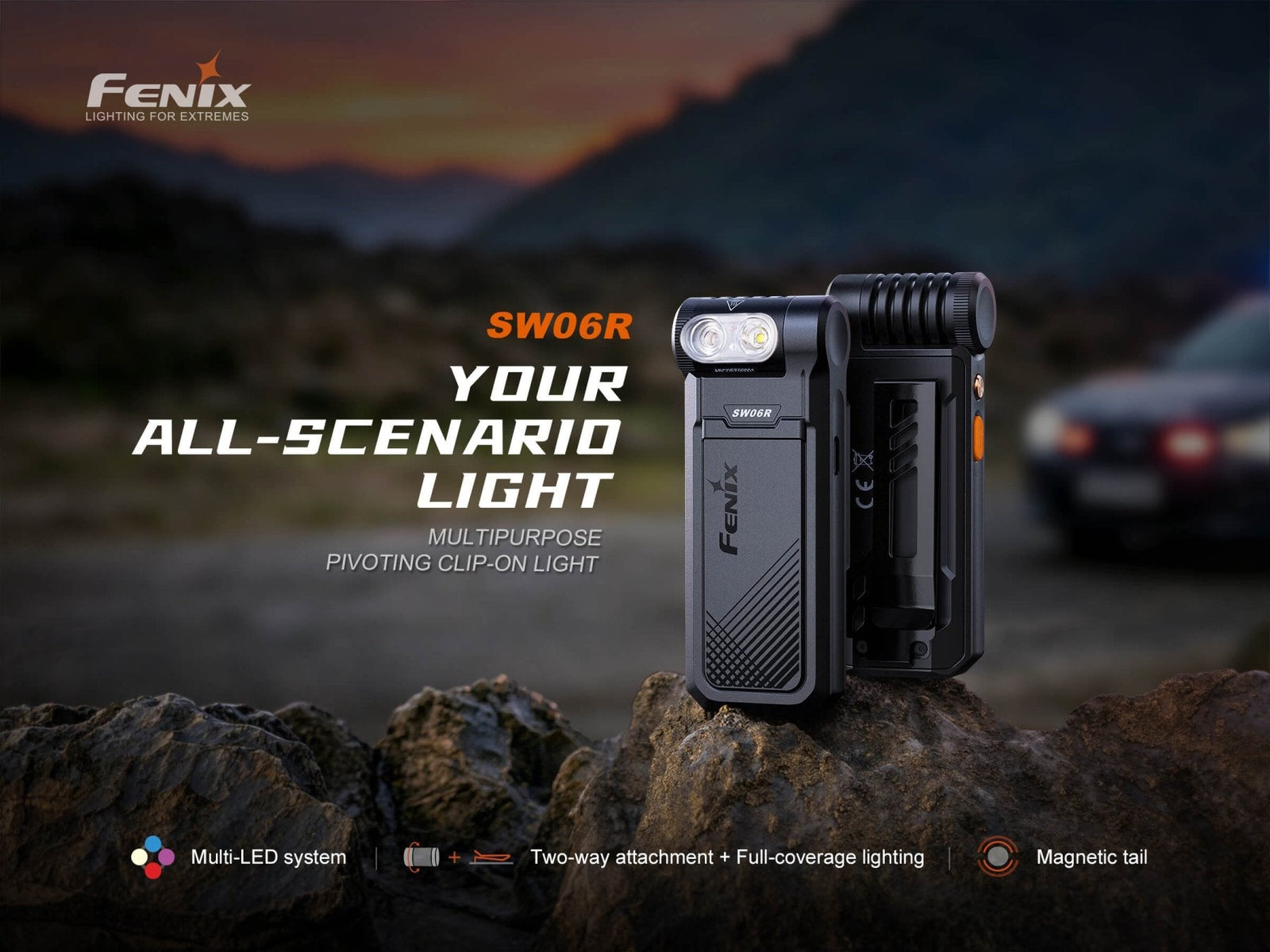 Fenix SW06R Multipurpose Pivoting Clip-On Light Fenix Store