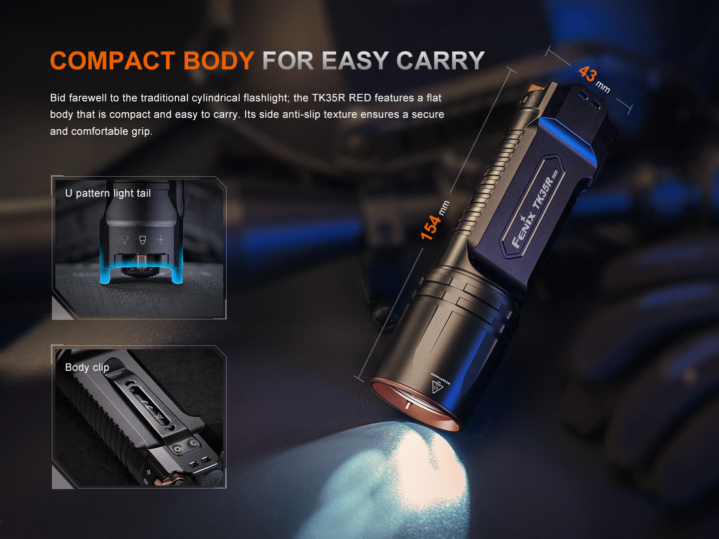 Fenix TK35R Rechargeable High-Performance Tactical Flashlight with UV Output Fenix Store