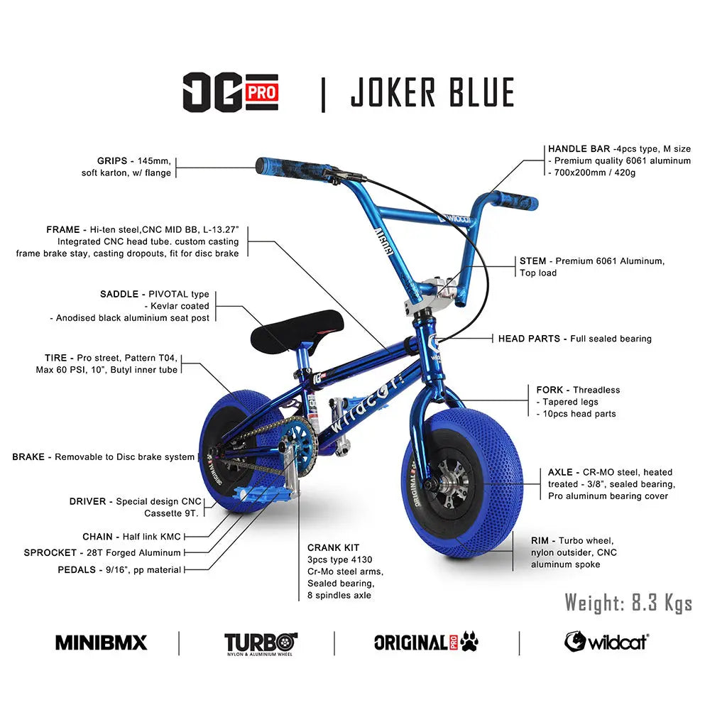 OG3 Pro Series Joker Blue Wildcat Mini BMX