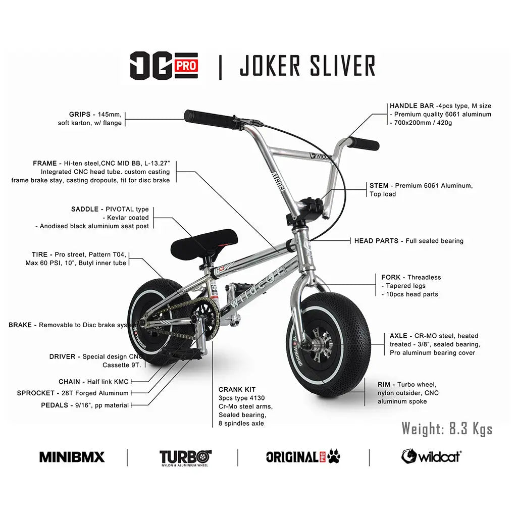 OG3 Pro Series Joker Silver Wildcat Mini BMX