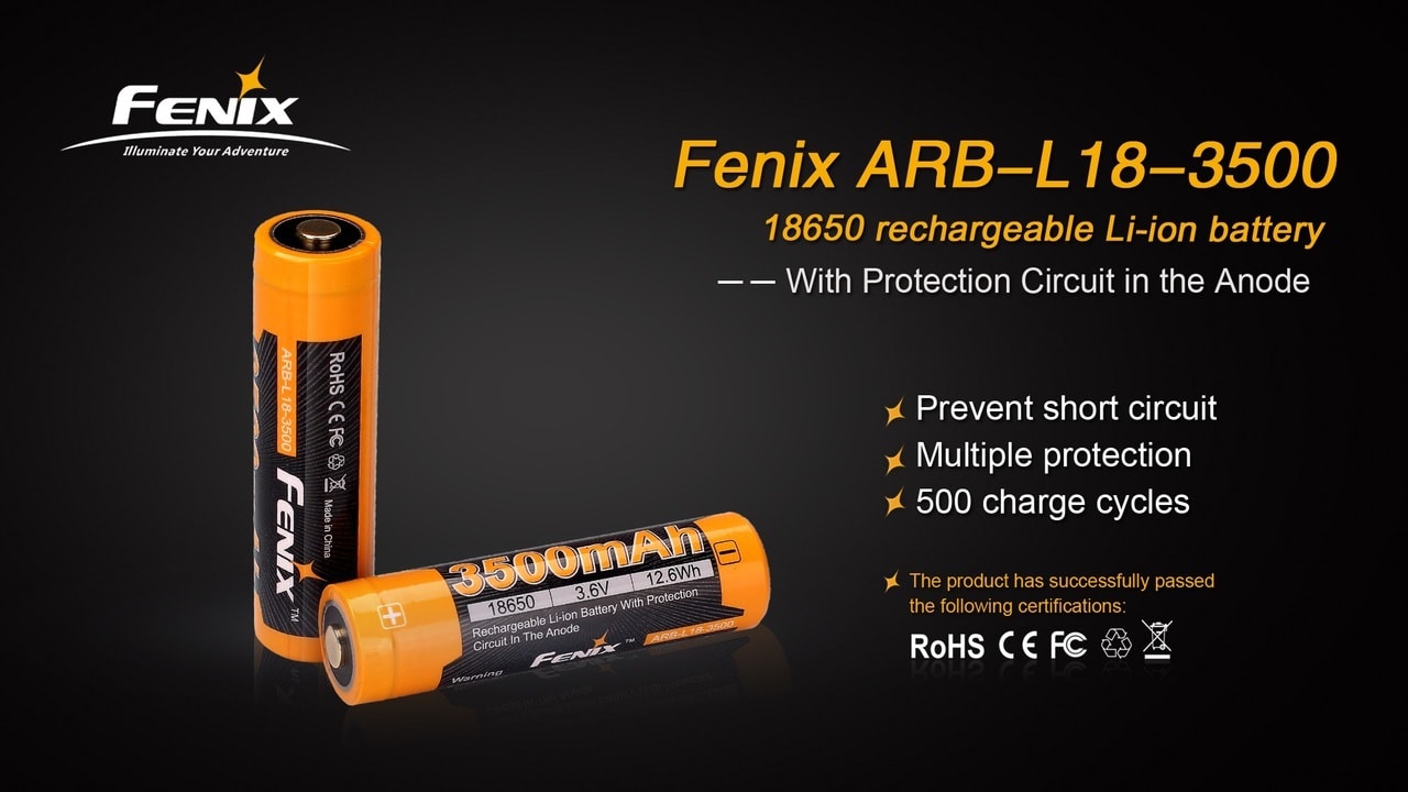 Fenix ARB-L18-3500 High-Capacity 18650 Battery - 3500mAh Fenix Store