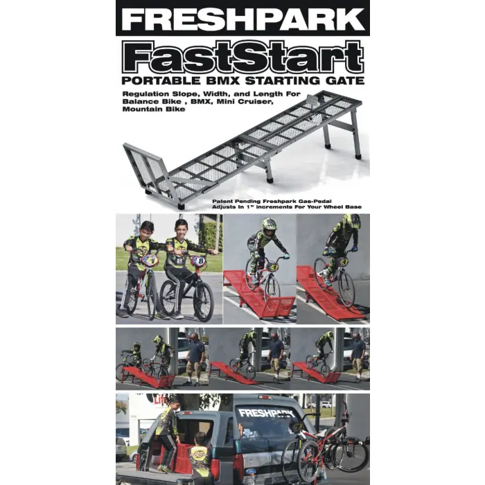 BMX FastStart Portable Starting Gate with Grip Tape Freshpark