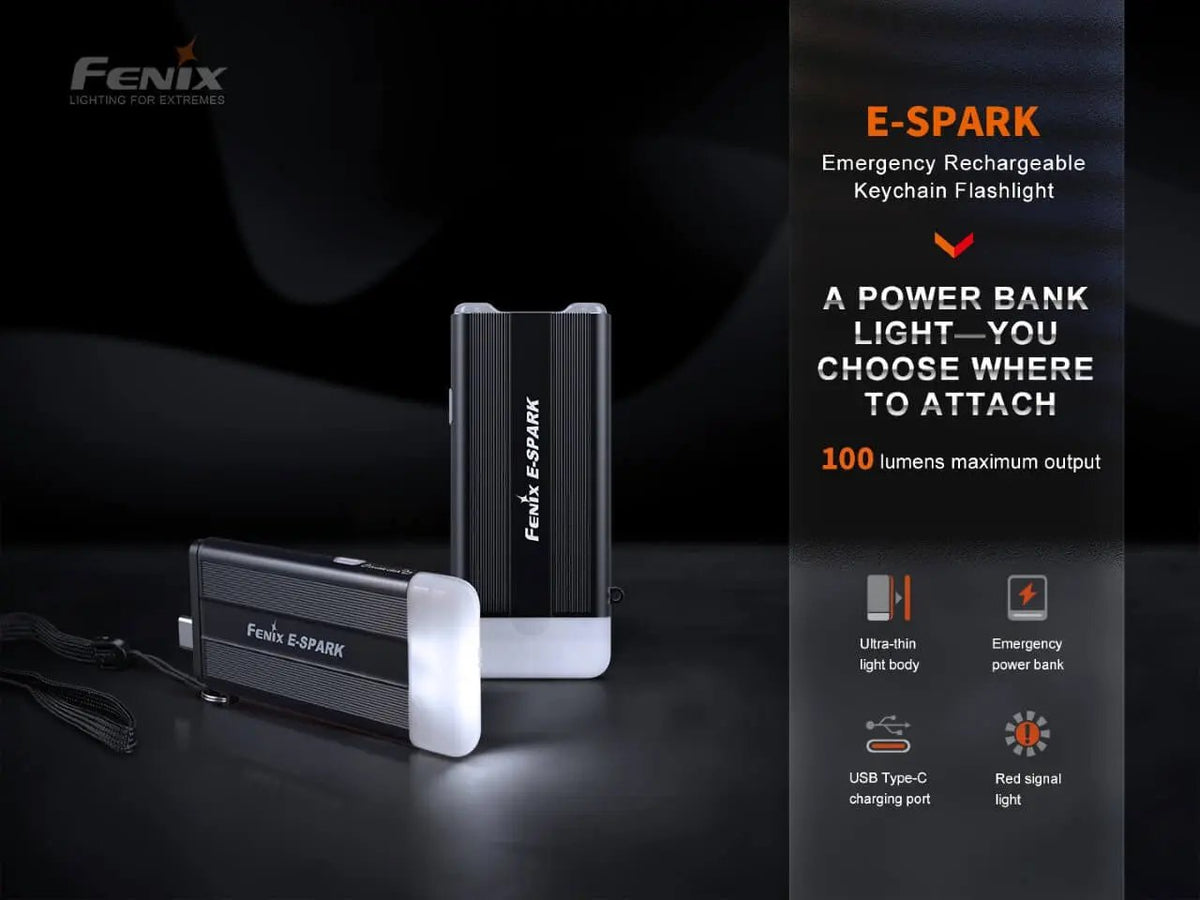 Fenix E-SPARK Ultra-Thin Powerbank LED Flashlight Fenix Store