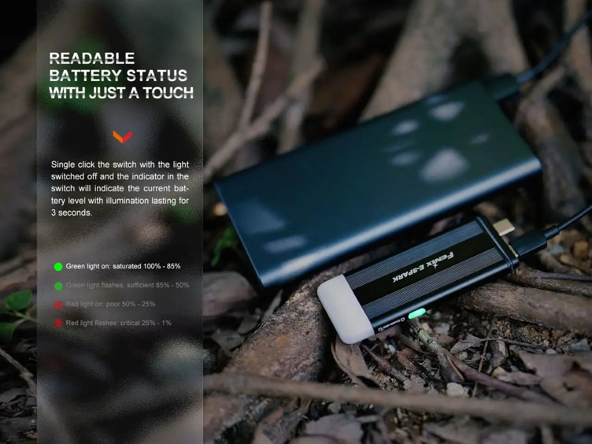 Fenix E-SPARK Ultra-Thin Powerbank LED Flashlight Fenix Store