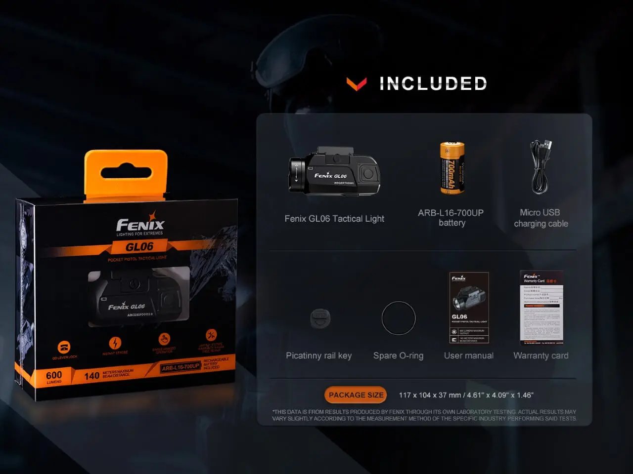 Fenix GL06 Pocket Pistol Tactical LED Light - 600 Lumens Fenix Store