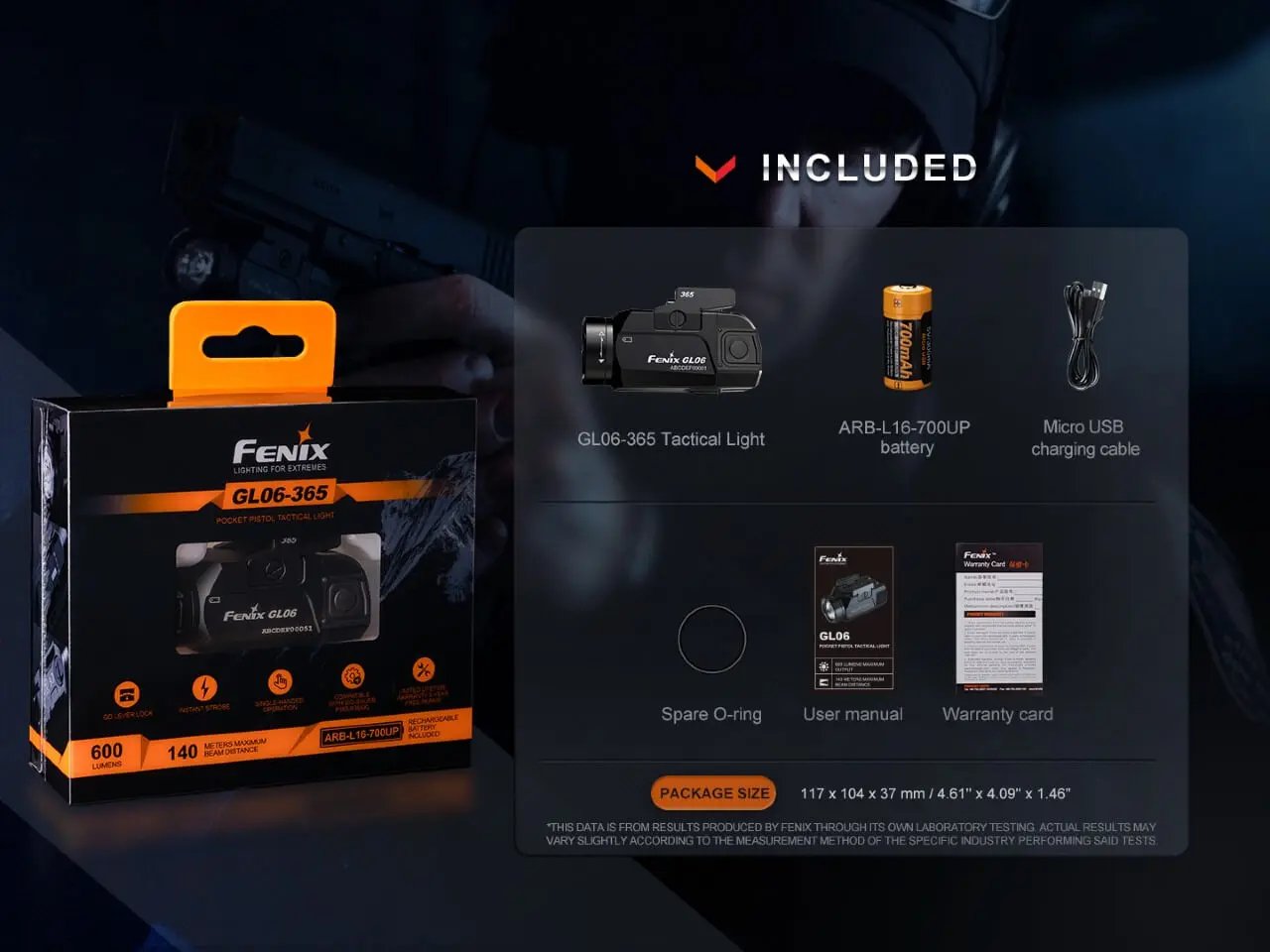 Fenix GL06 Pocket Pistol Tactical LED Light - 600 Lumens Fenix Store