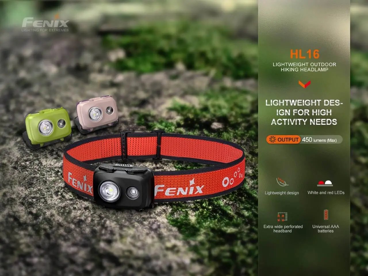 Fenix HL16 Lightweight Outdoor Hiking LED Headlamp Fenix Store