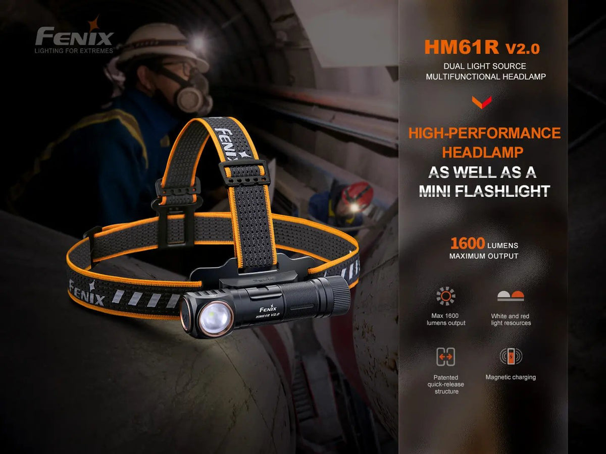 Fenix HM61R V2 Rechargeable LED Headlamp - 1600 Lumens Fenix Store