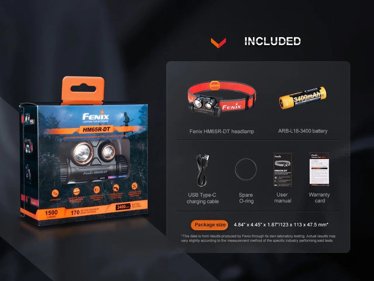 Fenix HM65R-DT Trail Running LED Headlamp Fenix Store