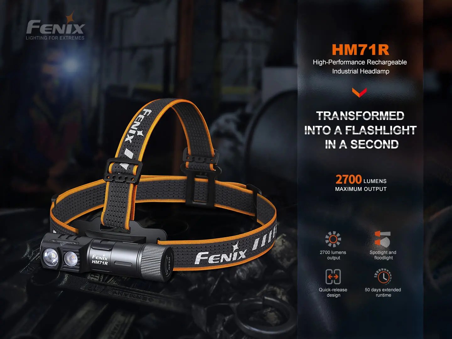 Fenix HM71R Rechargeable Industrial LED Headlamp Fenix Store