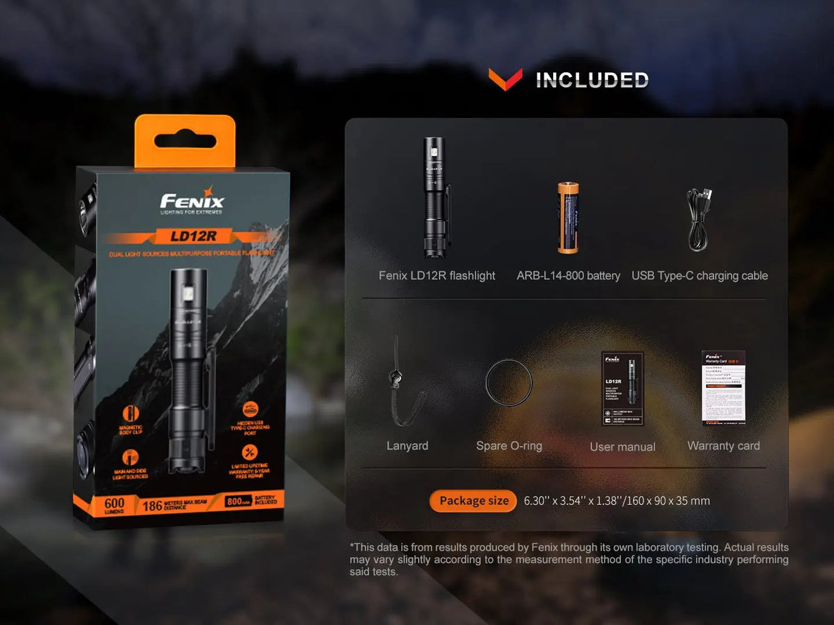 Fenix LD12R Dual Light Flashlight - 600 Lumens Fenix Store