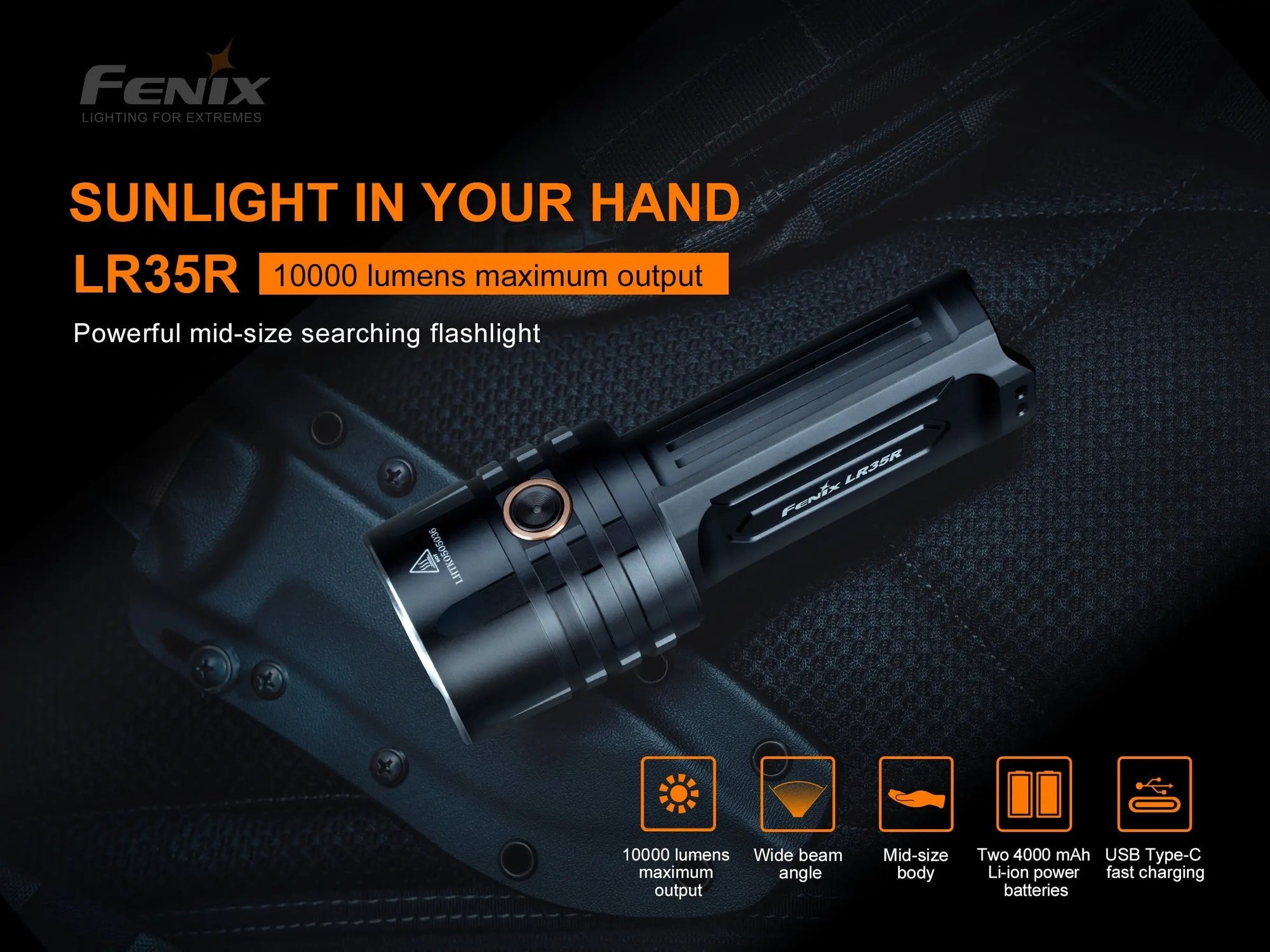 Fenix LR35R Rechargeable LED Flashlight - 10,000 Lumens Fenix Store