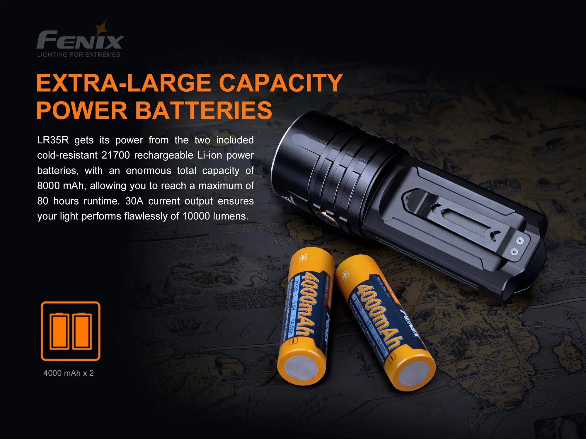 Fenix LR35R Rechargeable LED Flashlight - 10,000 Lumens Fenix Store