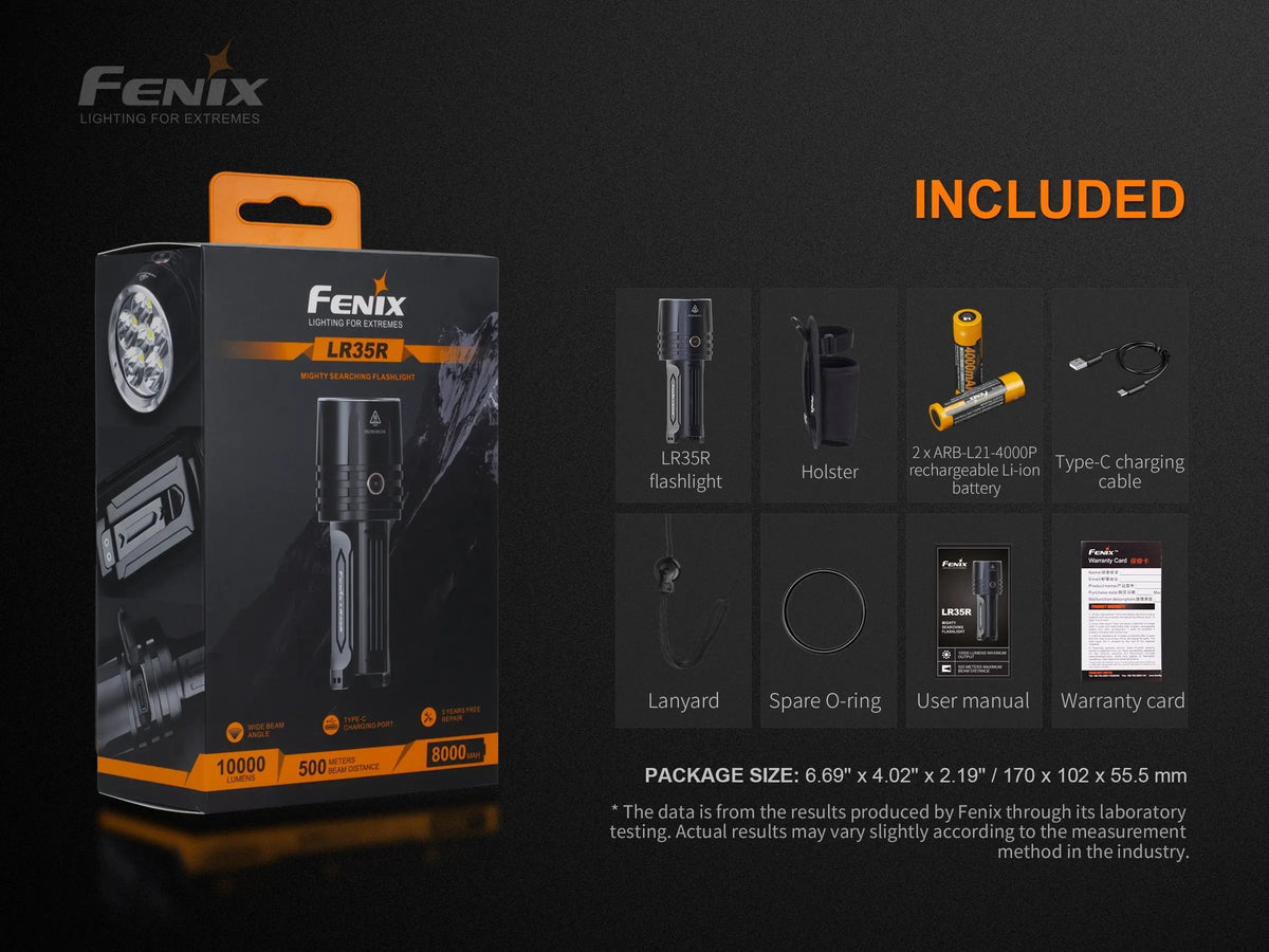 Fenix LR35R Rechargeable LED Flashlight - 10,000 Lumens Fenix Store