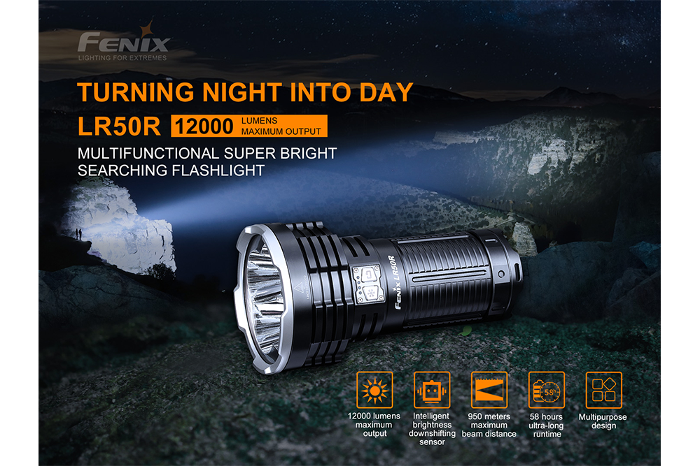 Fenix LR50R Multifunctional LED Search Light - 12000 Lumens Fenix Store