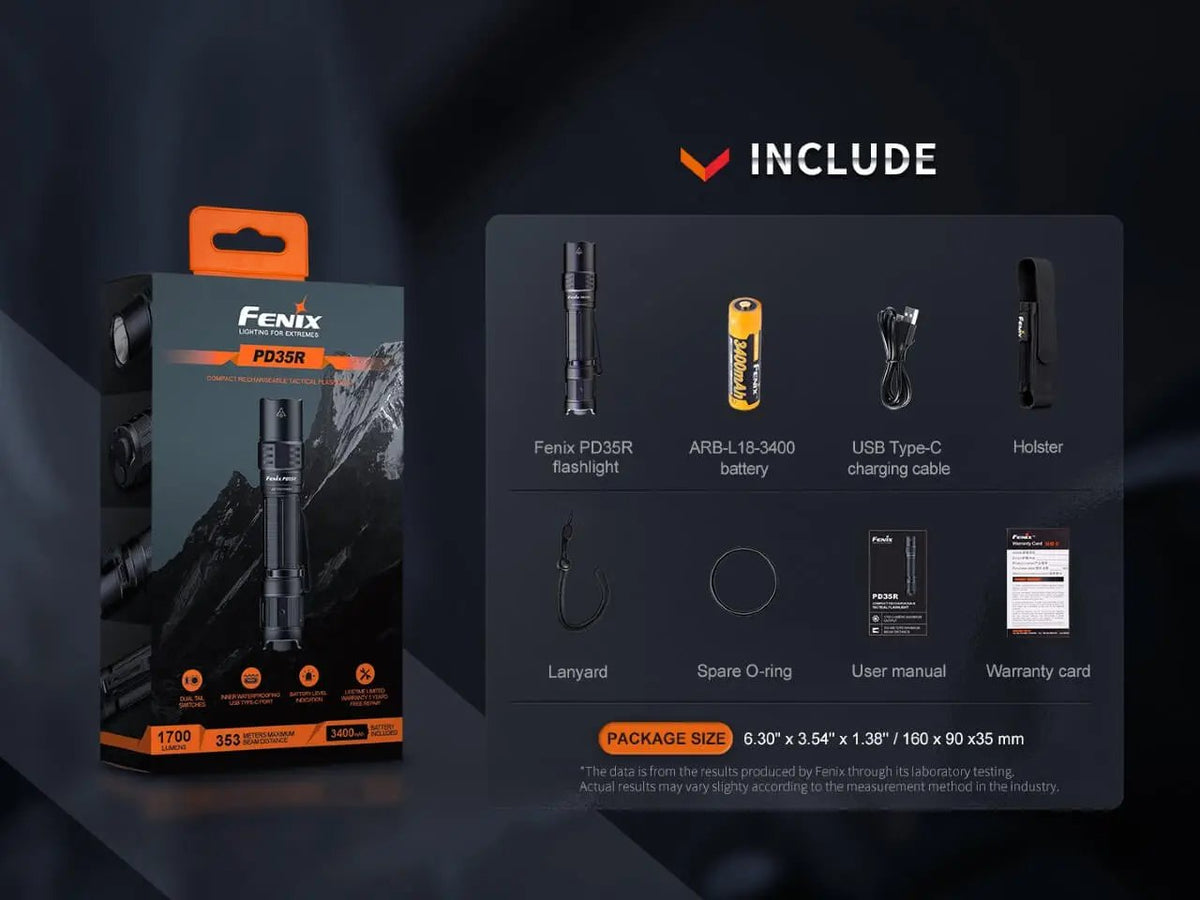 Fenix PD35R Compact Rechargeable Tactical Flashlight Fenix Store