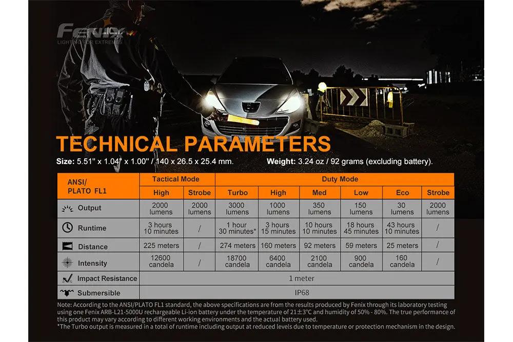 Fenix PD36 TAC Tactical Flashlight - 3000 Lumens Fenix Store