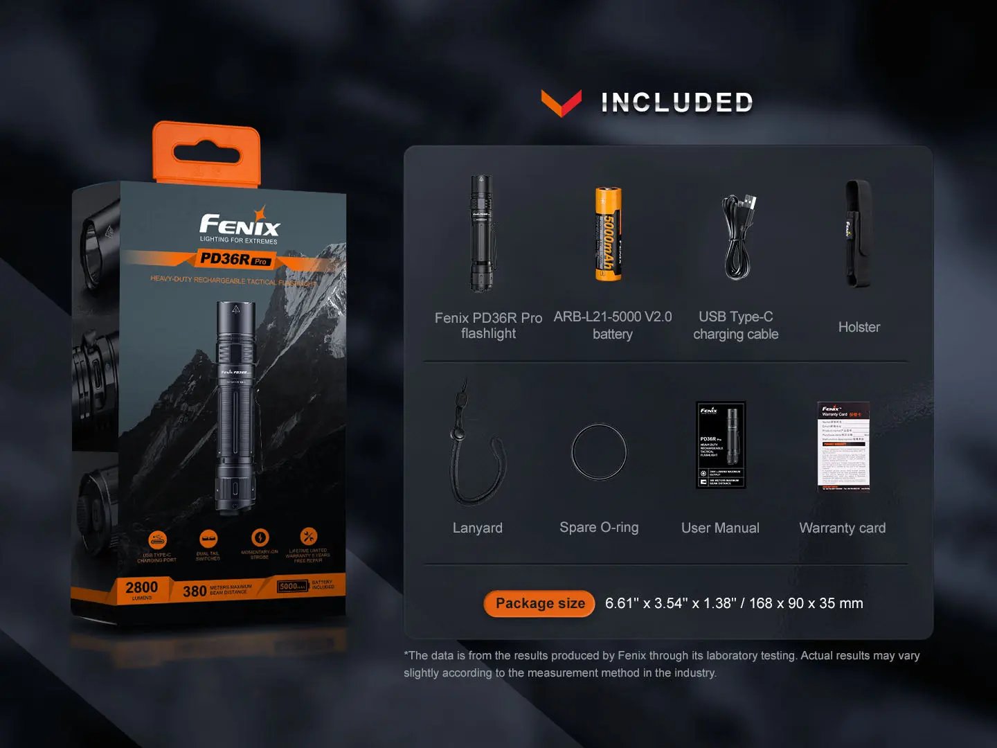 Fenix PD36R Pro 2800 Lumen Flashlight + FREE E03R V2 Keychain Light Fenix Store