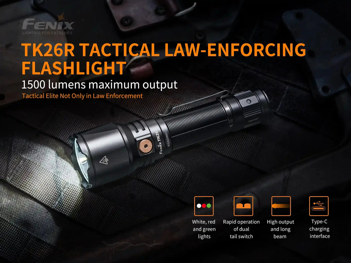 Fenix TK26R Tactical LED Flashlight - 1500 Lumens Fenix Store