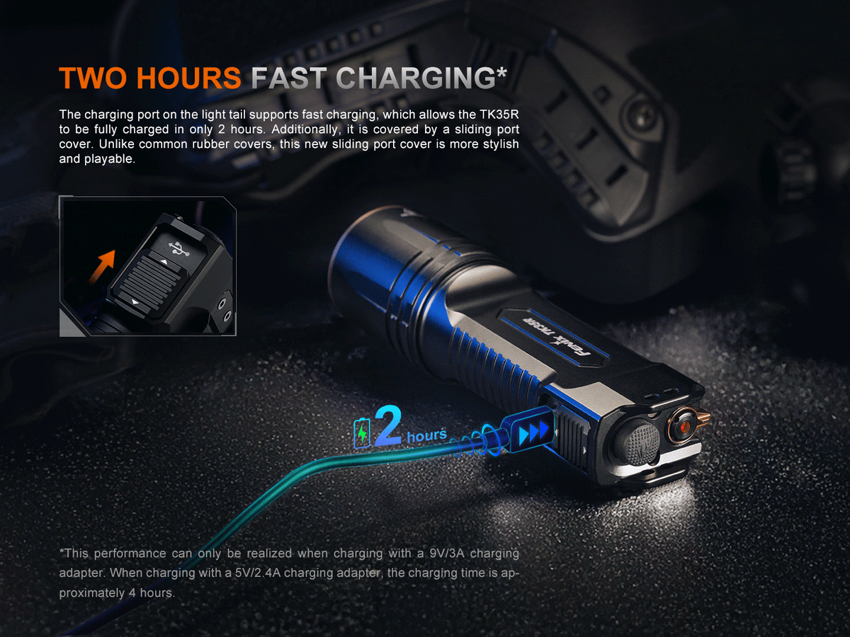 Fenix TK35R Rechargeable High-Performance Tactical Flashlight with UV Output Fenix Store