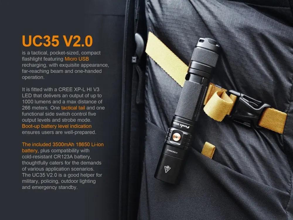 Fenix UC35 V2.0 LED Rechargeable EDC Flashlight Fenix Store