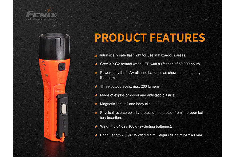 Fenix WF11E Intrinsically Safe Flashlight Fenix Store