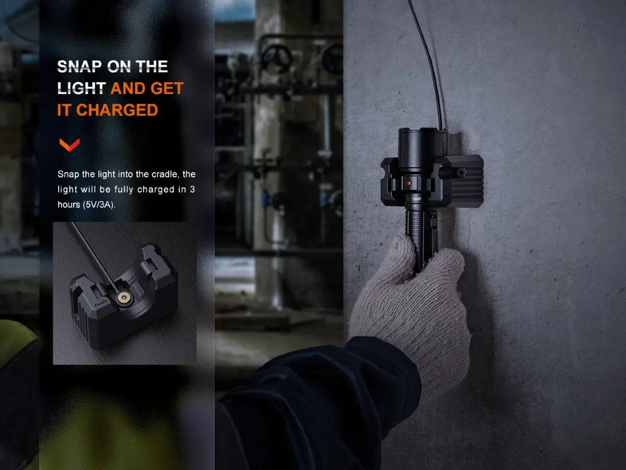 Fenix WF26R Cradle Charging LED Work Flashlight Fenix Store