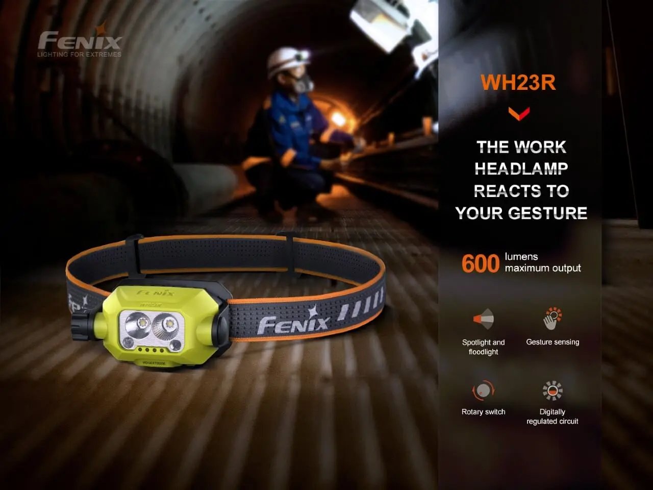 Fenix WH23R Gesture Sensing Industrial LED Headlamp Fenix Store