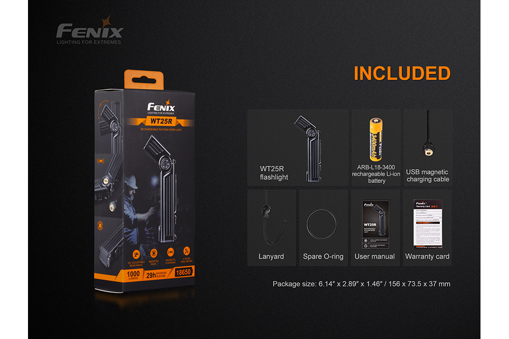Fenix WT25R Adjustable Head LED Flashlight - 1000 Lumens Fenix Store