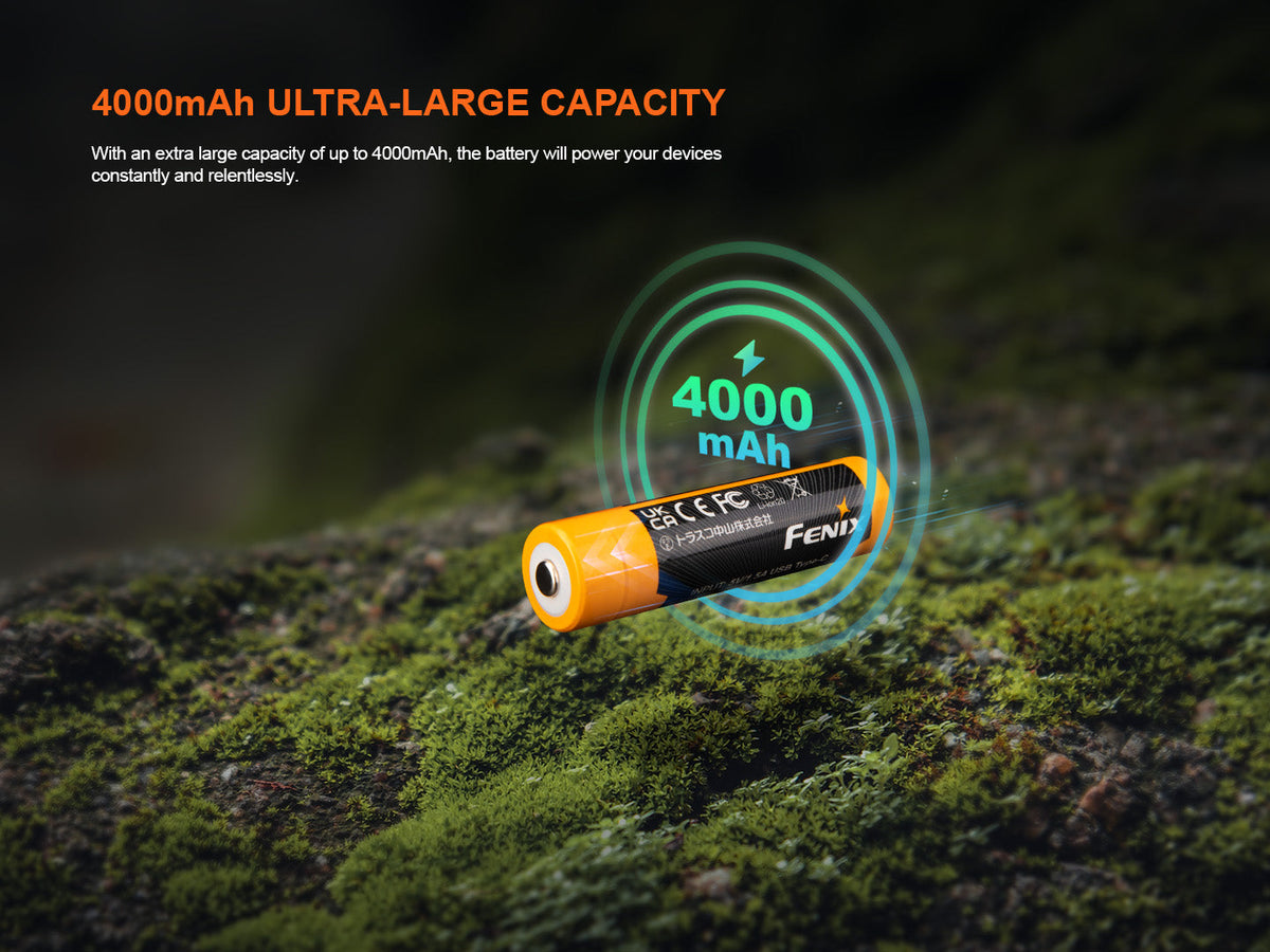Fenix ARB-L18-4000U High-Capacity USB Rechargeable 18650 Battery - 4000mAh Fenix Store