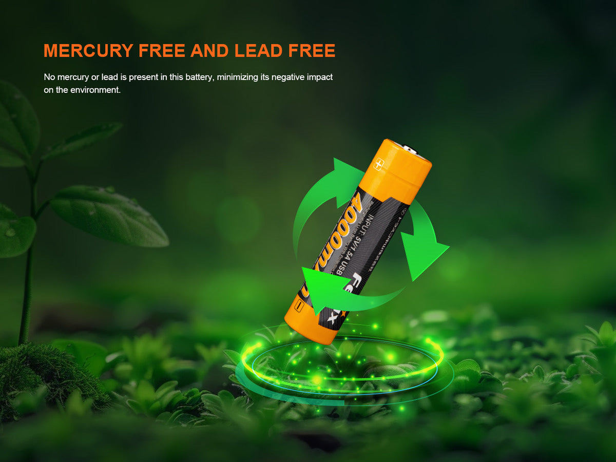 Fenix ARB-L18-4000U High-Capacity USB Rechargeable 18650 Battery - 4000mAh Fenix Store