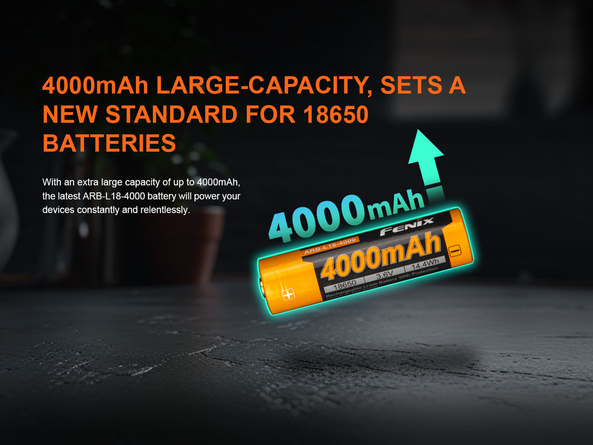 Fenix ARB-L18-4000 High-Capacity 18650 Battery - 4000mAh Fenix Store