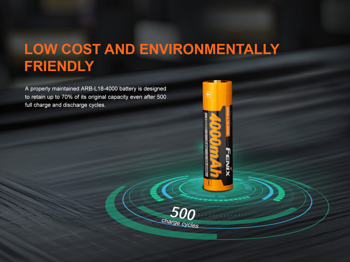 Fenix ARB-L18-4000 High-Capacity 18650 Battery - 4000mAh Fenix Store