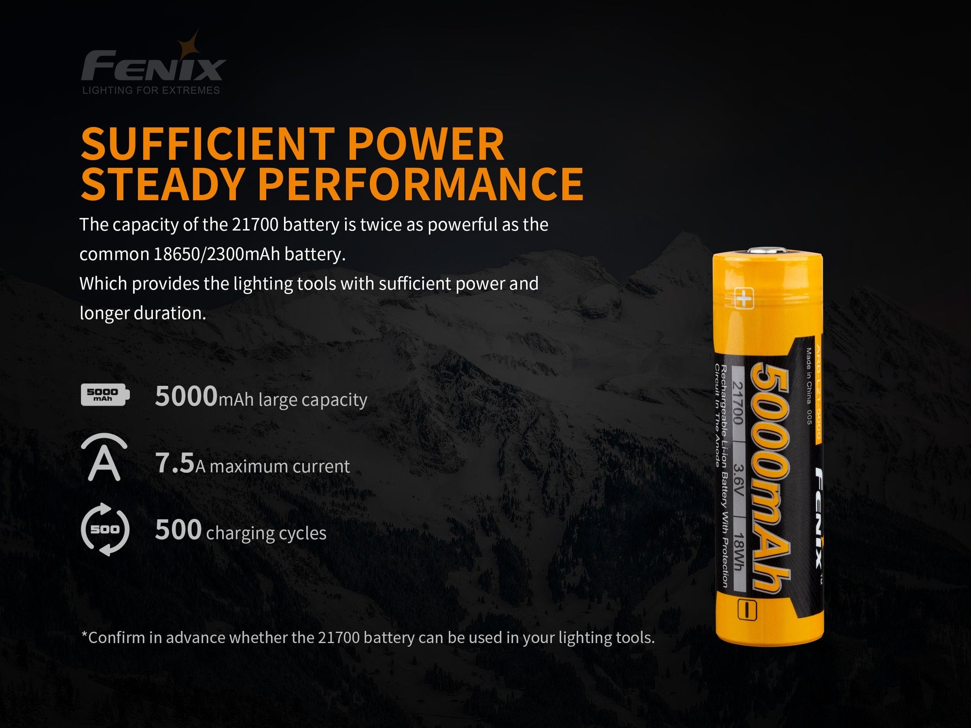 Fenix ARB-L21-5000 V2 Rechargeable 21700 Rechargeable Battery Fenix Store
