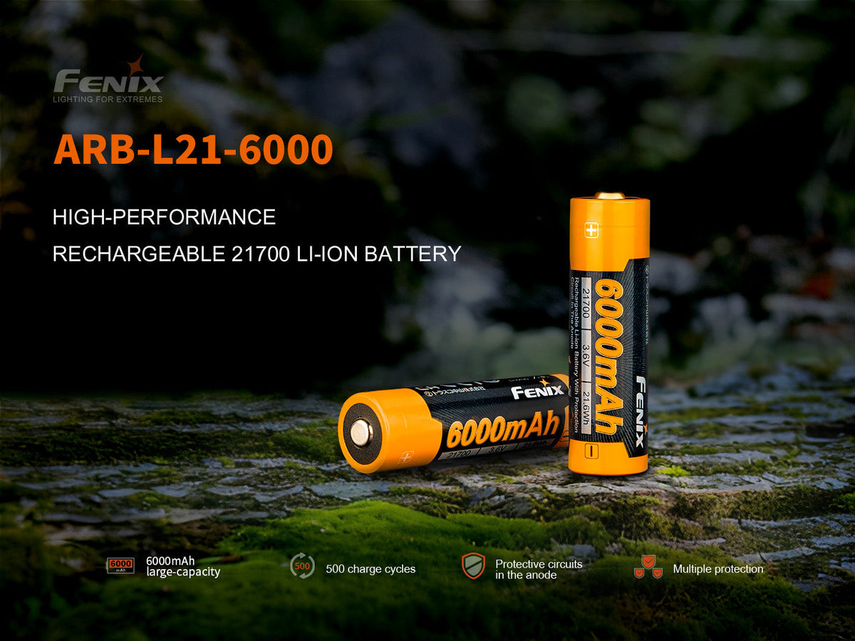 Fenix ARB-L21-6000 Rechargeable 21700 Li-ion Battery - 6000 mAh Fenix Store