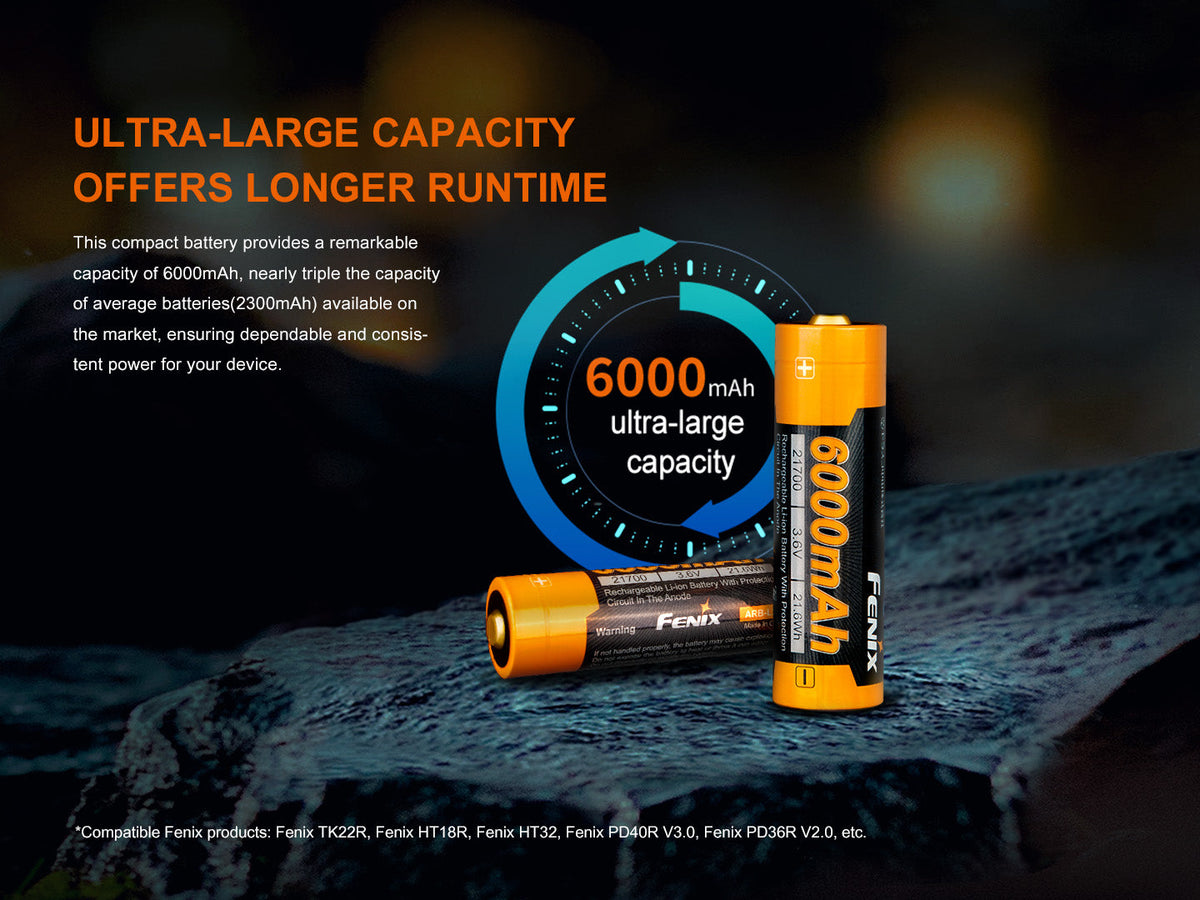 Fenix ARB-L21-6000 Rechargeable 21700 Li-ion Battery - 6000 mAh Fenix Store