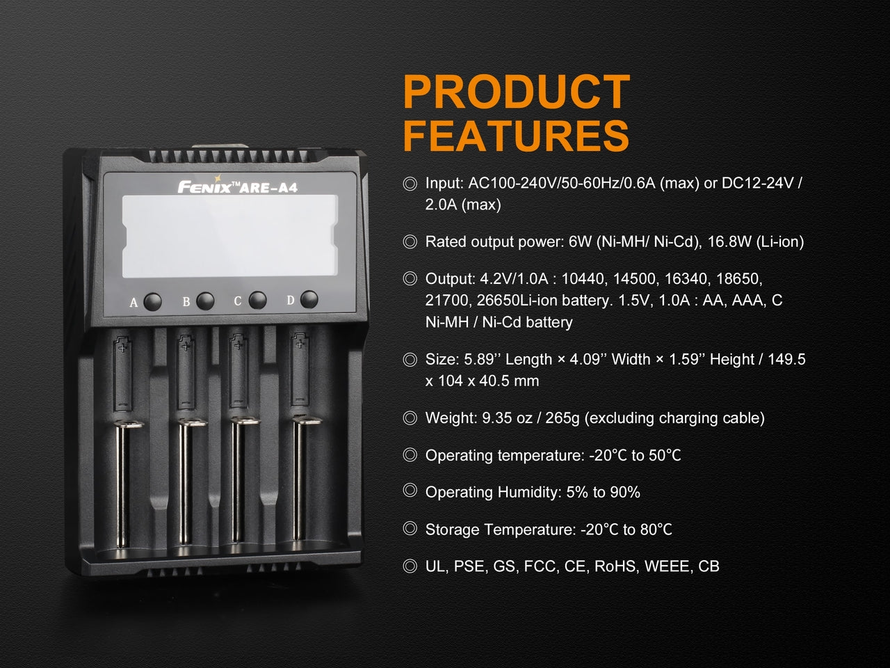 Fenix ARE-A4 Multifunctional Battery Charger Fenix Store