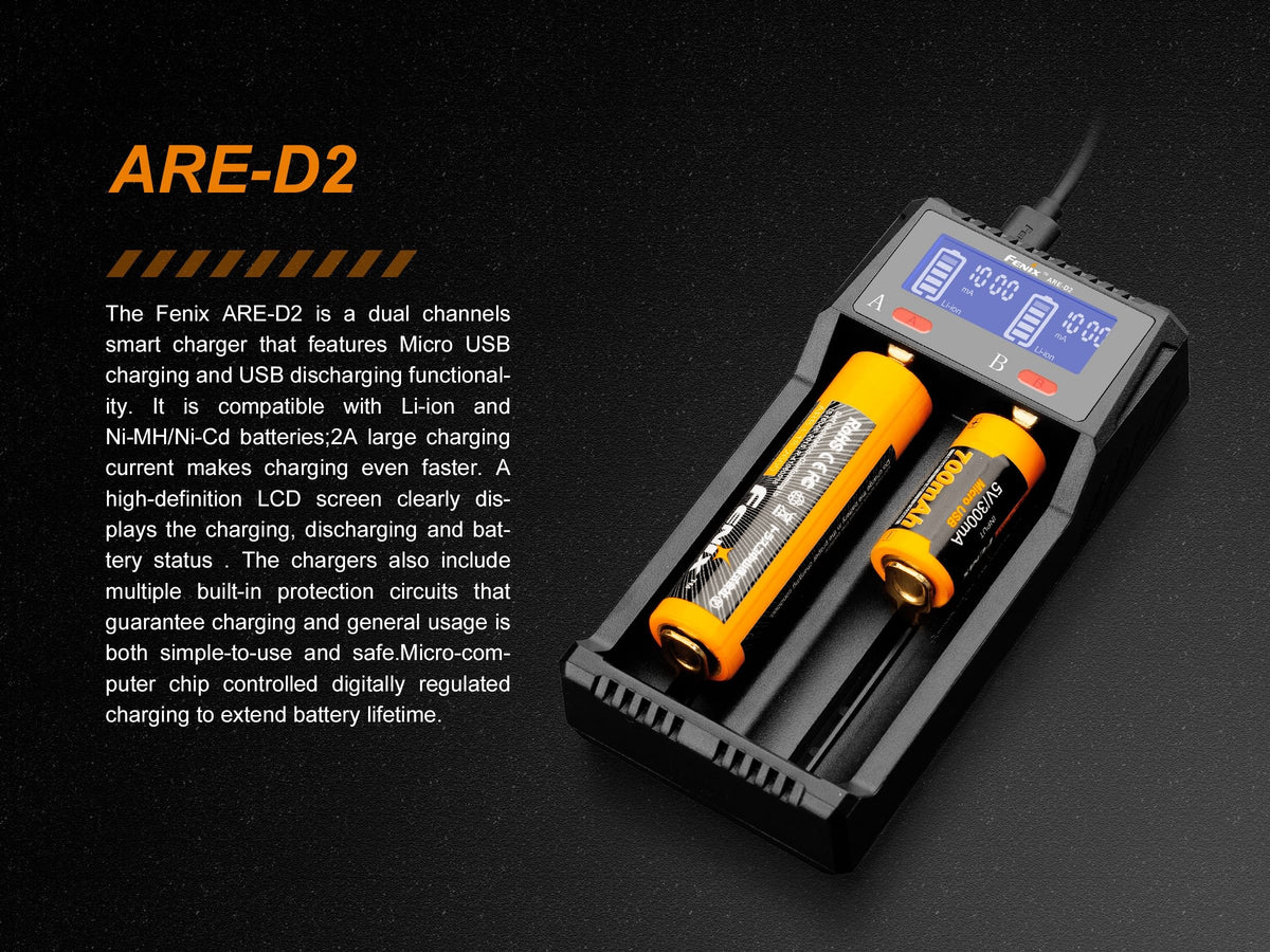 Fenix ARE-D2 Dual Channel Smart Battery Charger Fenix Store