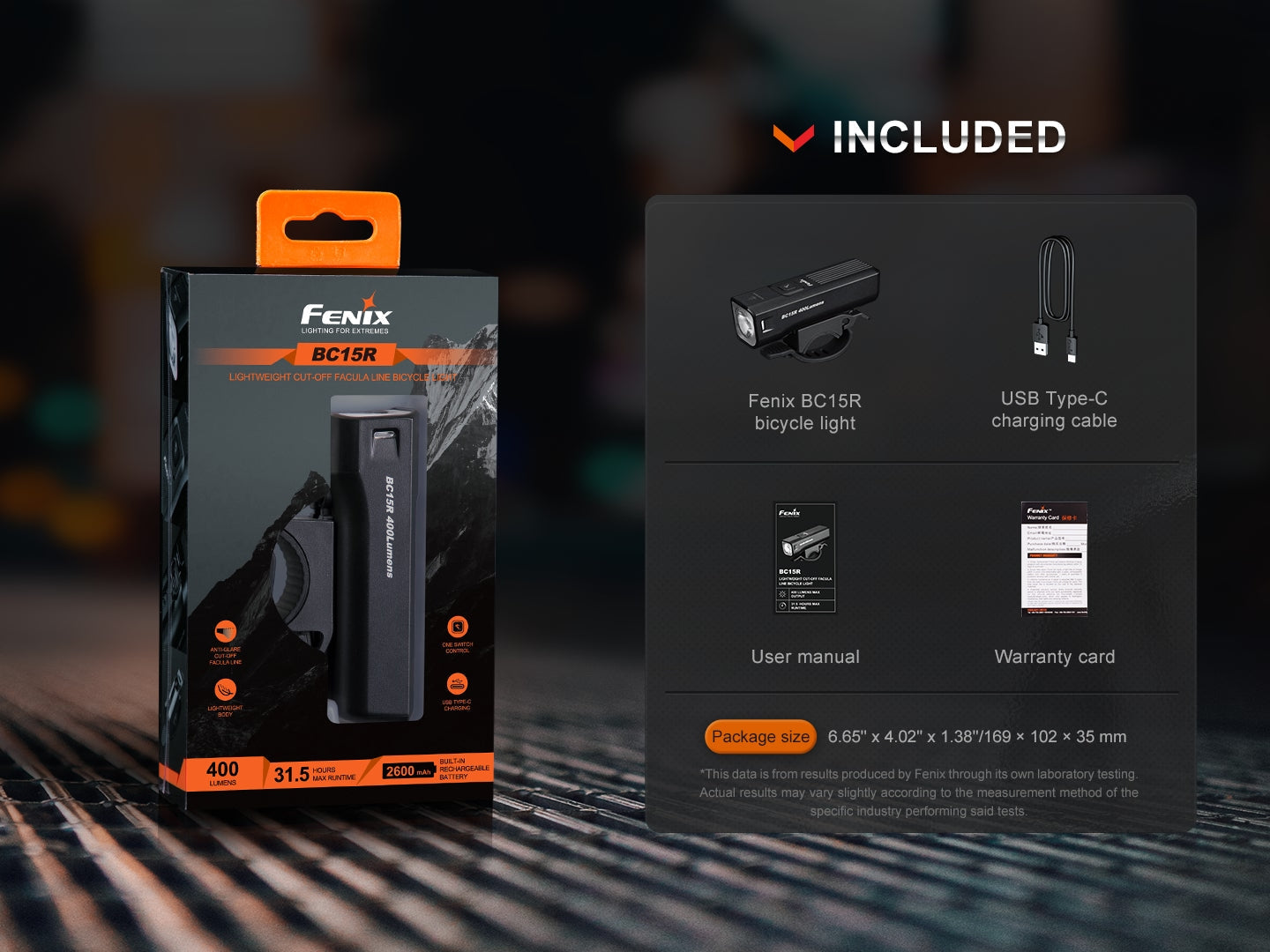 Fenix BC15R Lightweight Rechargeable Bicycle Light Fenix Store
