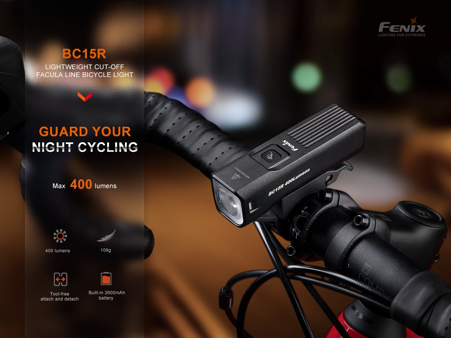 Fenix BC15R Lightweight Rechargeable Bicycle Light Fenix Store